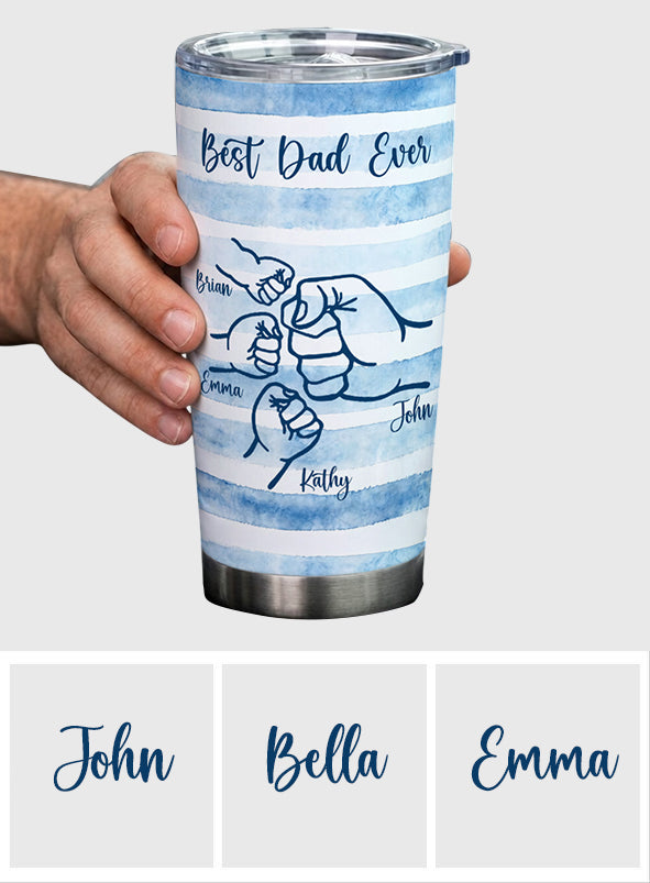 Bester Papa Ever Fist Bump Retro Streifen - Personalisierter Vater Becher