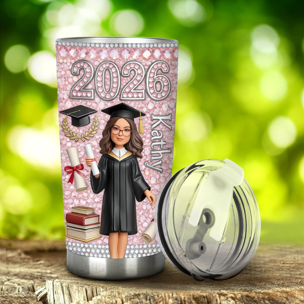Personalisierte Foto-Tasse, Glückliche Abschlussgeschenk - Individueller Abschluss-Tumbler