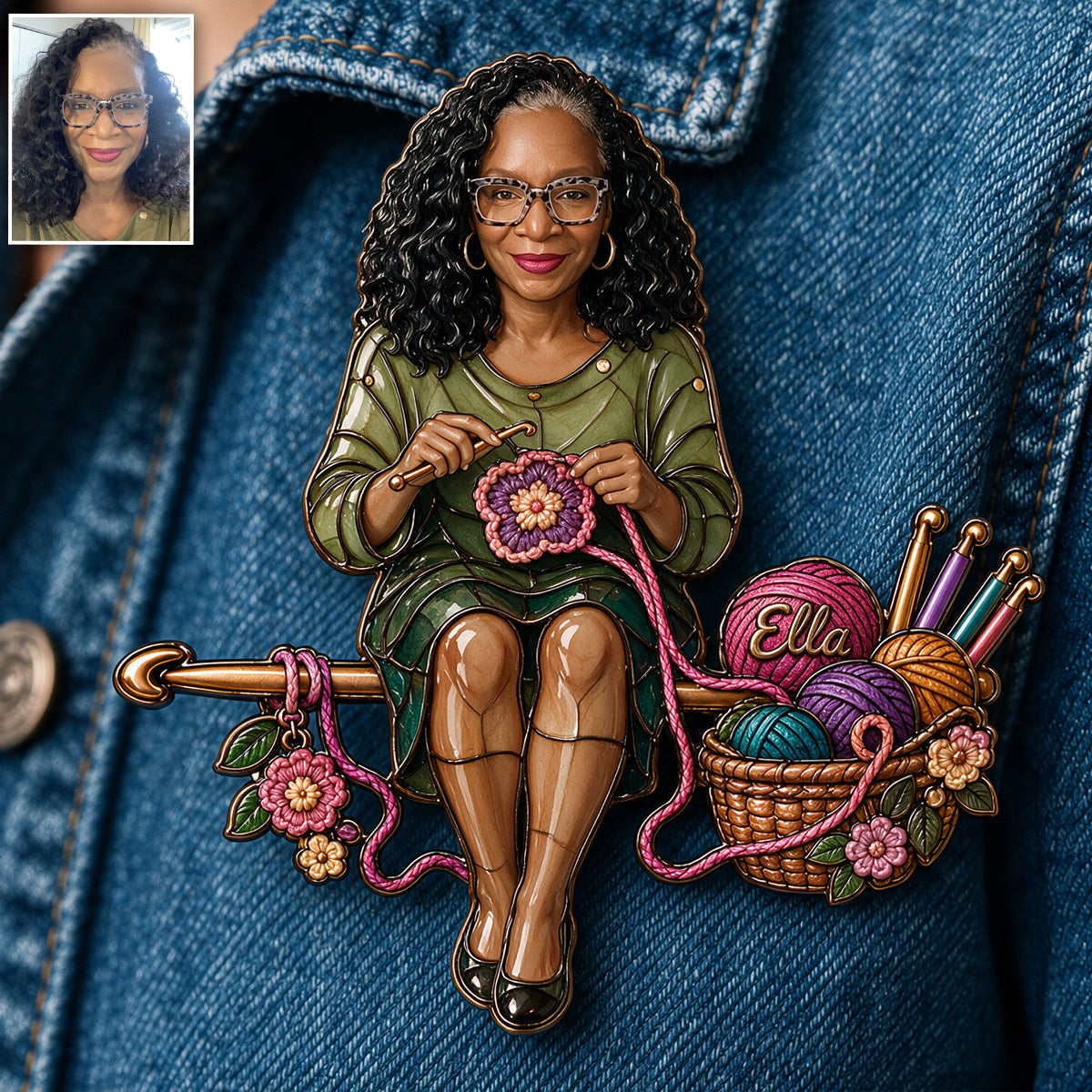 Amour du Crochet - Épinglette Émaillée Personnalisée 3D