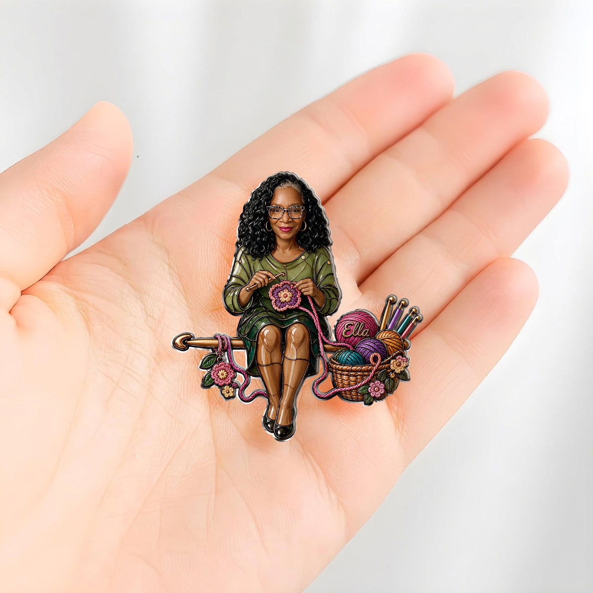 Amour du Crochet - Épinglette Émaillée Personnalisée 3D