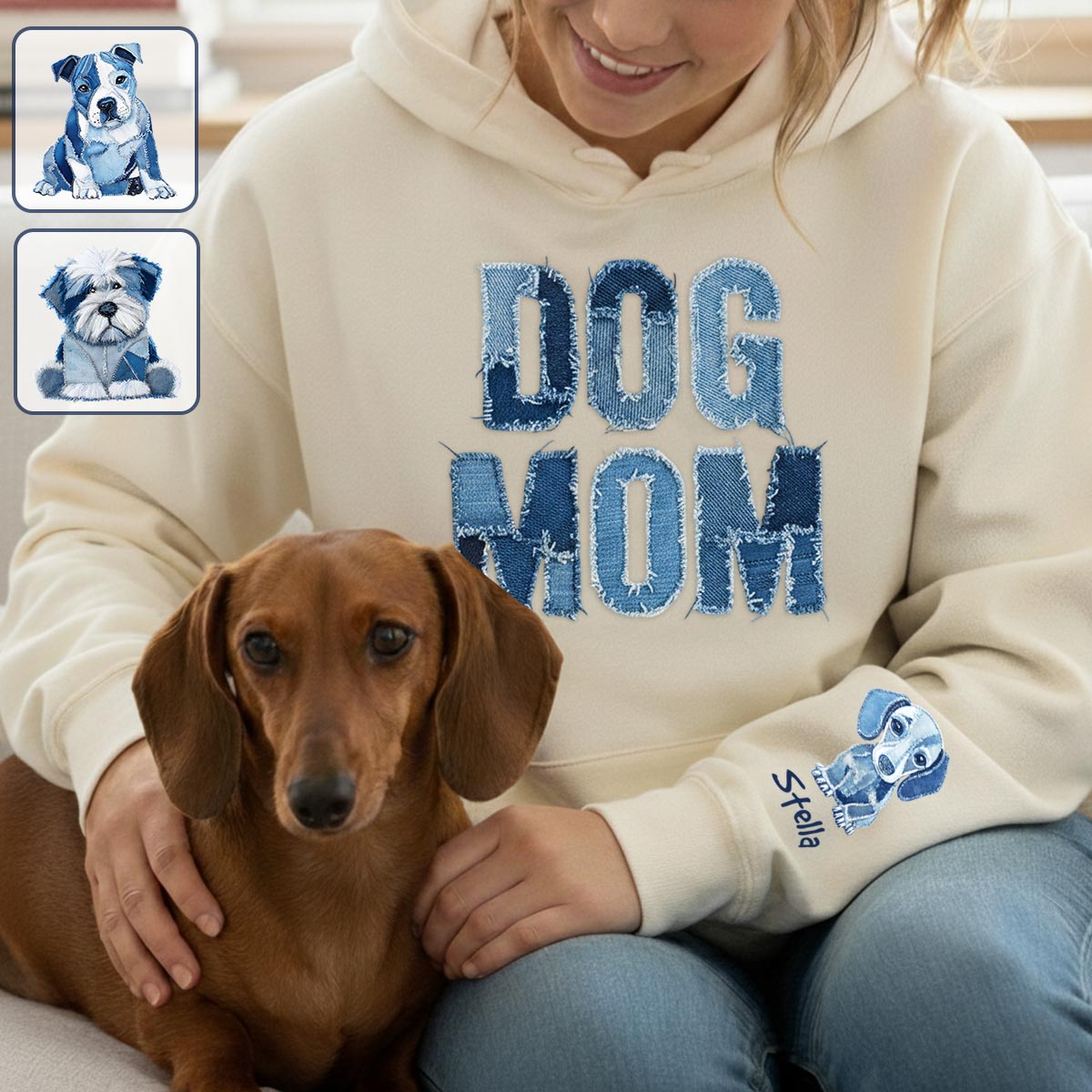 Hundemama - Personalisiertes T-Shirt mit Hundemotiv