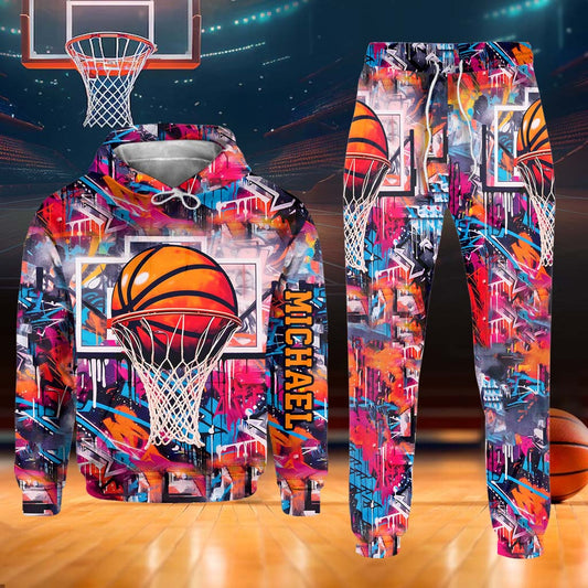 Cooles Basketball-Design – Personalisierter Basketball-Hoodie und Jogginghose
