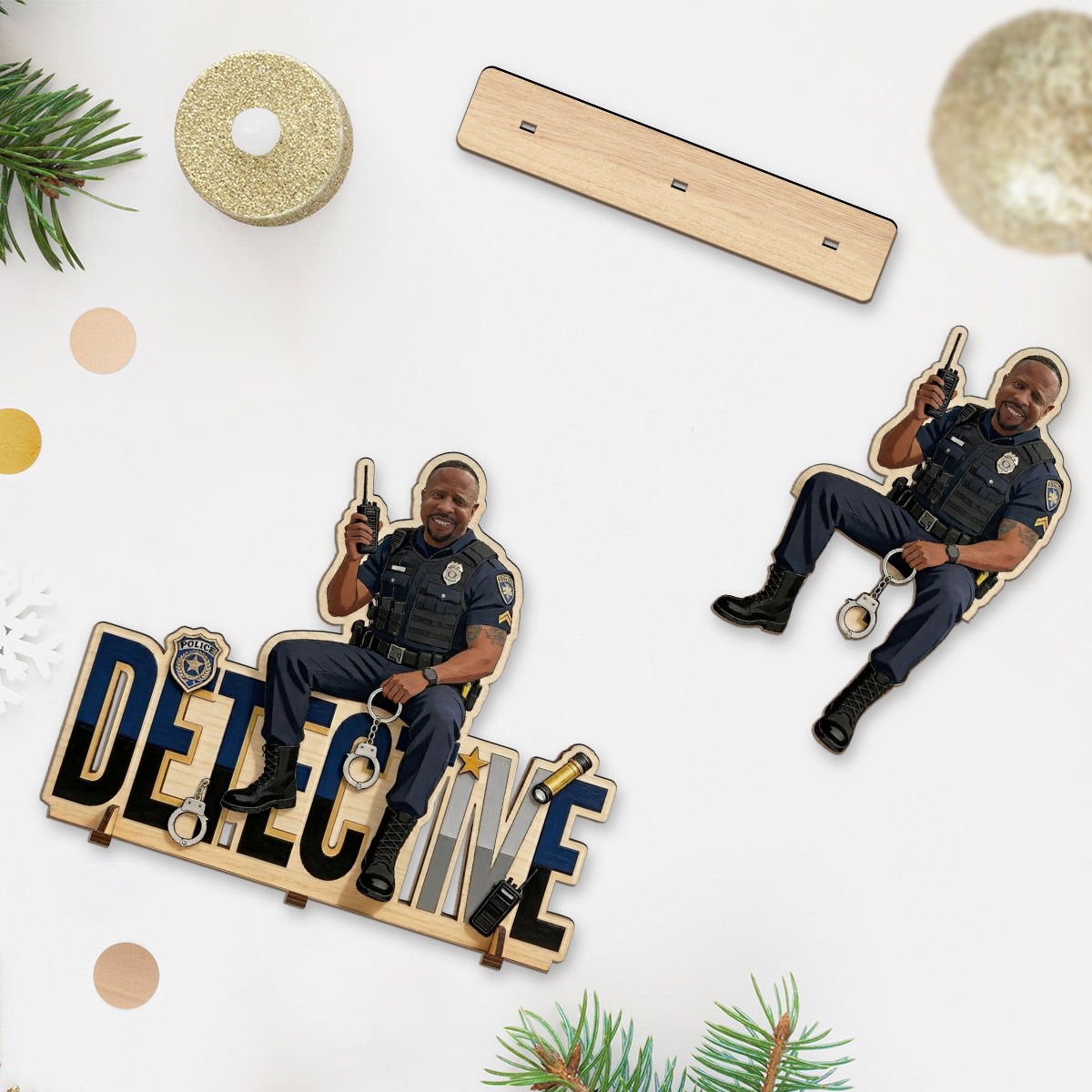 Plaque de Nom de Police - Plaque Personnalisée pour Officier de Police 2 Couches