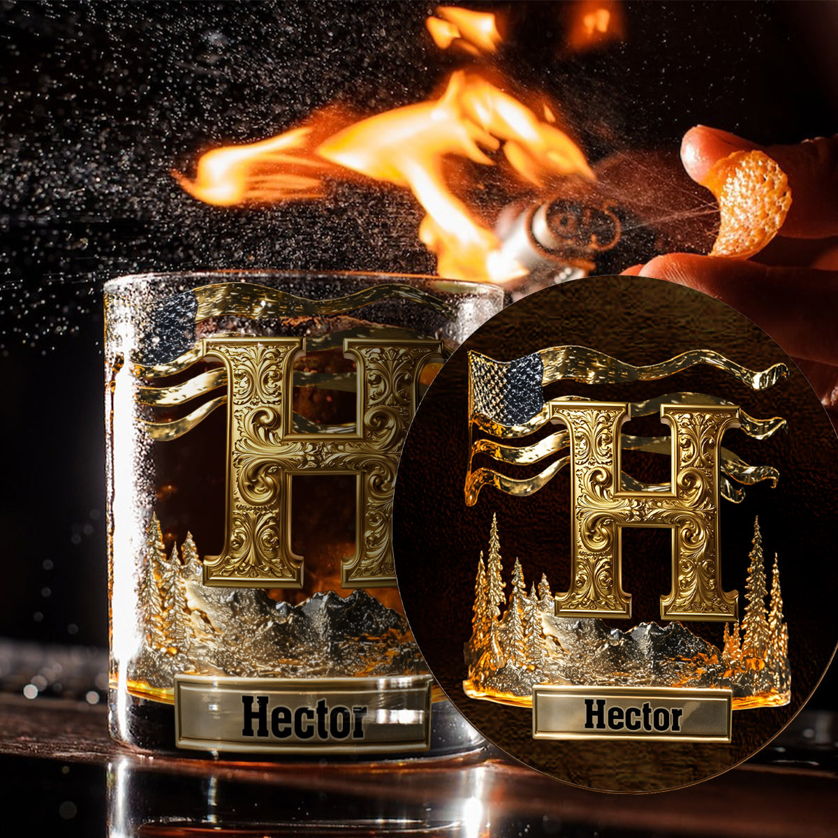 Anfangsbuchstabe für Whisky- und Bourbon-Liebhaber – personalisiertes Whiskyglas