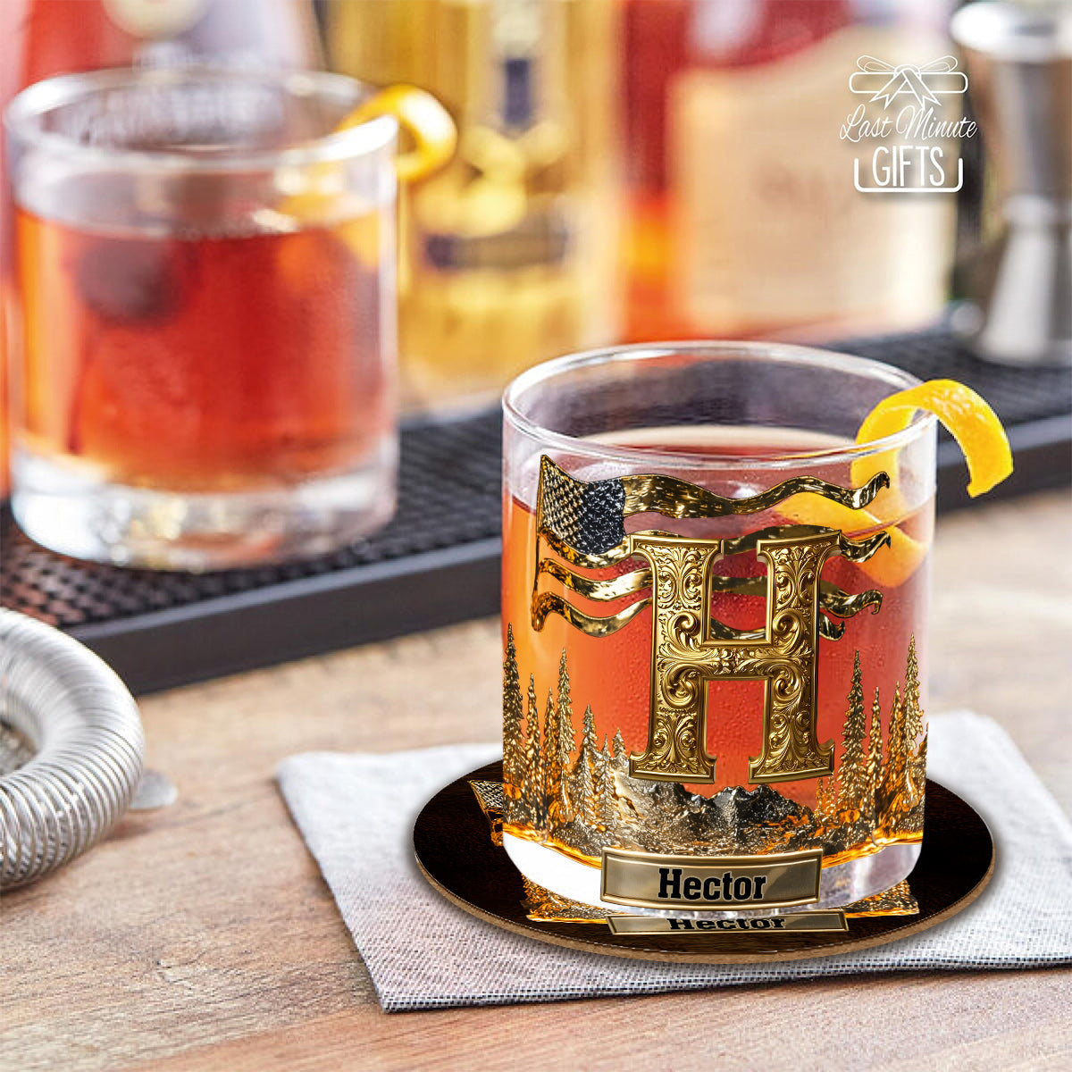 Anfangsbuchstabe für Whisky- und Bourbon-Liebhaber – personalisiertes Whiskyglas