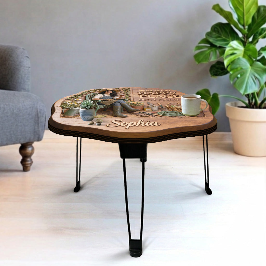 Garden Is My Happy Place - Personalized Gardening Table Custom Shape