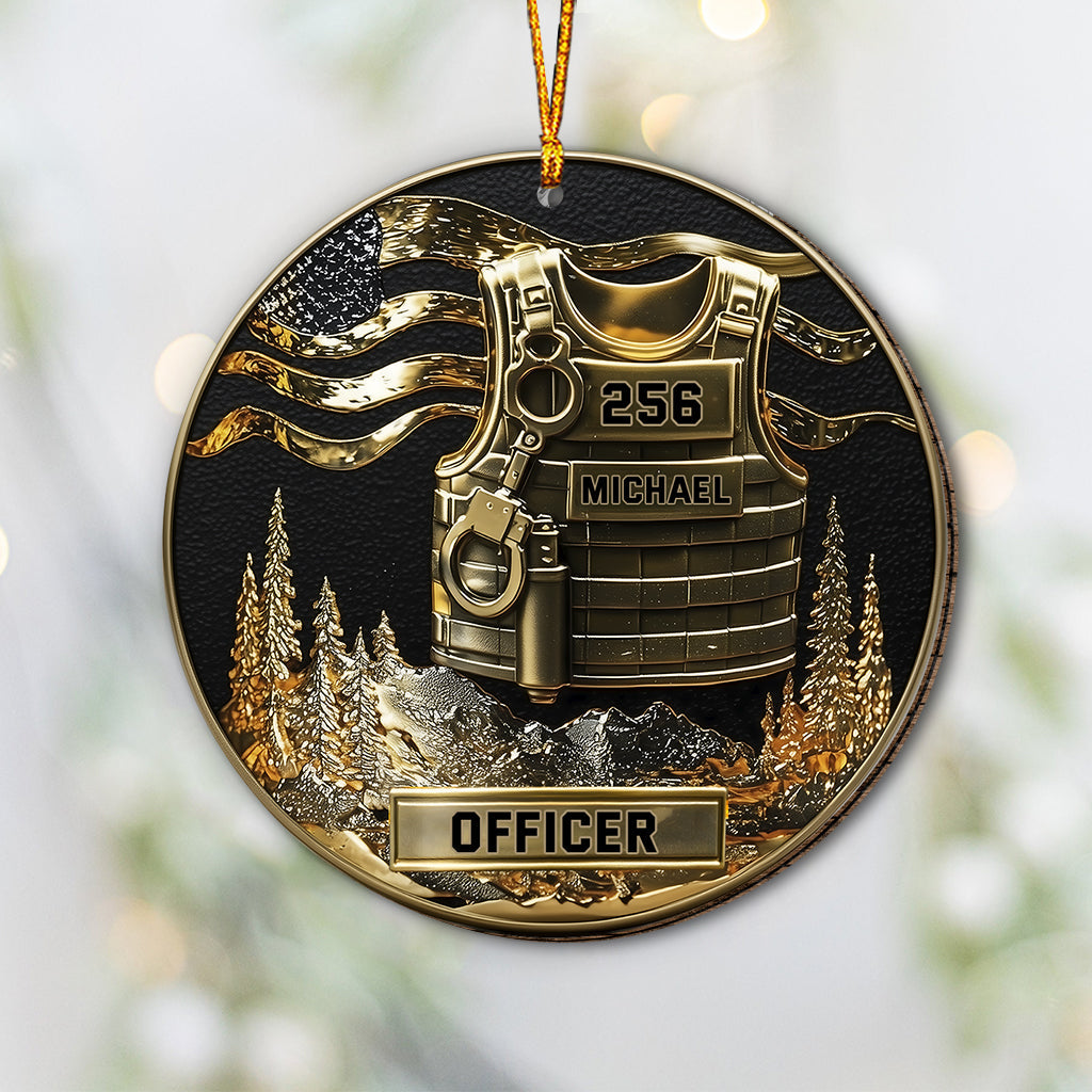 Servir et protéger, Joyeux Noël 2025 - Ornement personnalisé pour policier