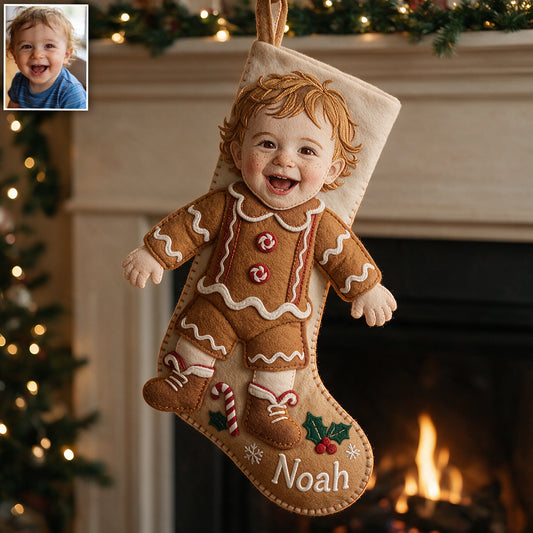 Urlaubs-Kostüm-Moment - Personalisierte Familienförmige Weihnachtsstrumpf