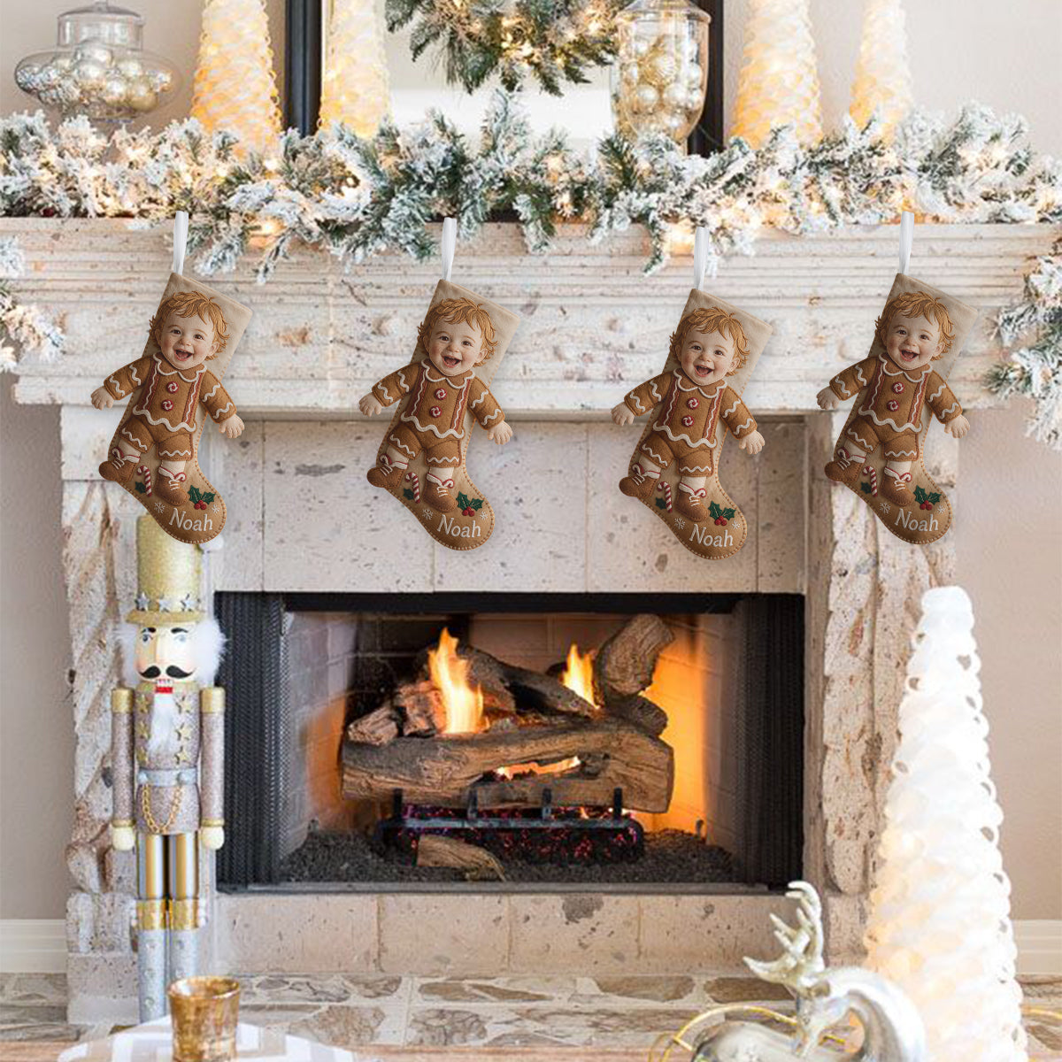Holiday Costume Moment - Personalized Family Shaped Christmas Stocking