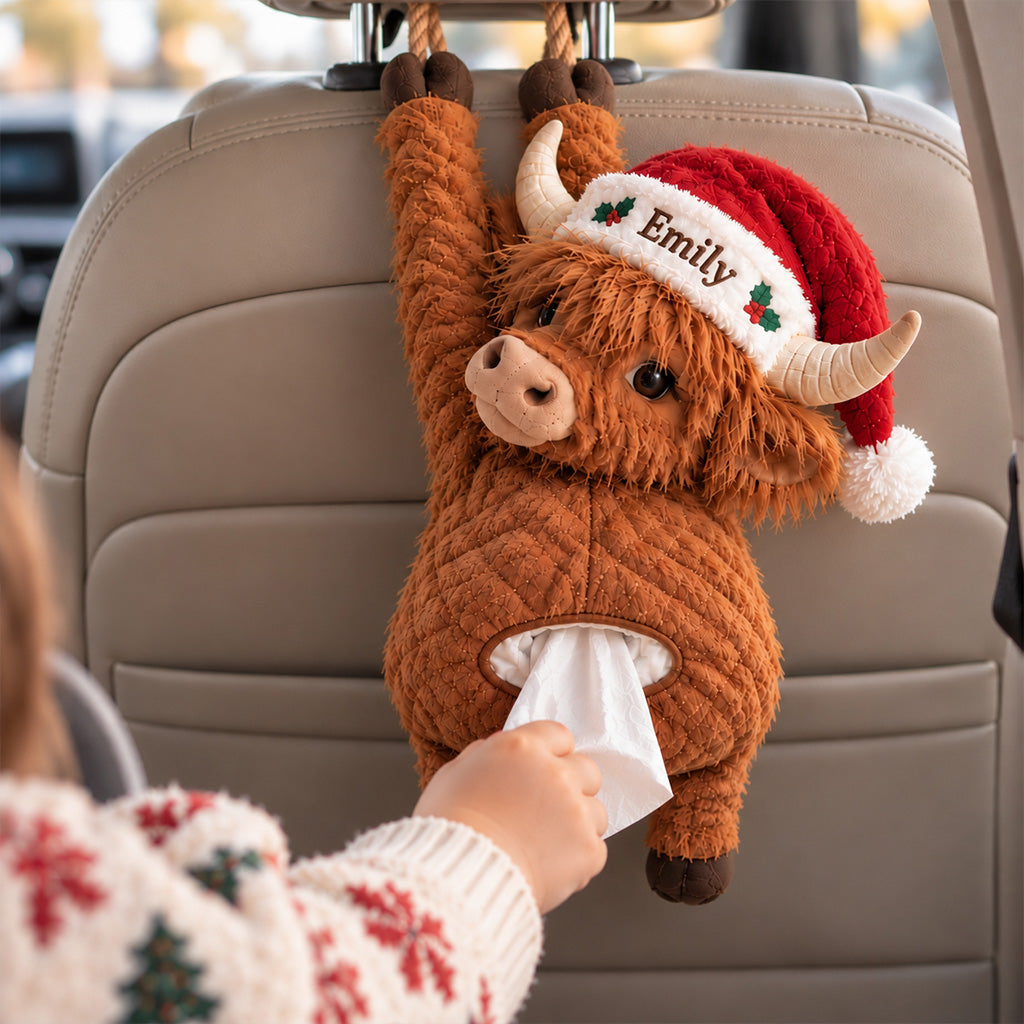 Christmas Highland Cow - Personalized Highland Cow Pull-Out Organizer