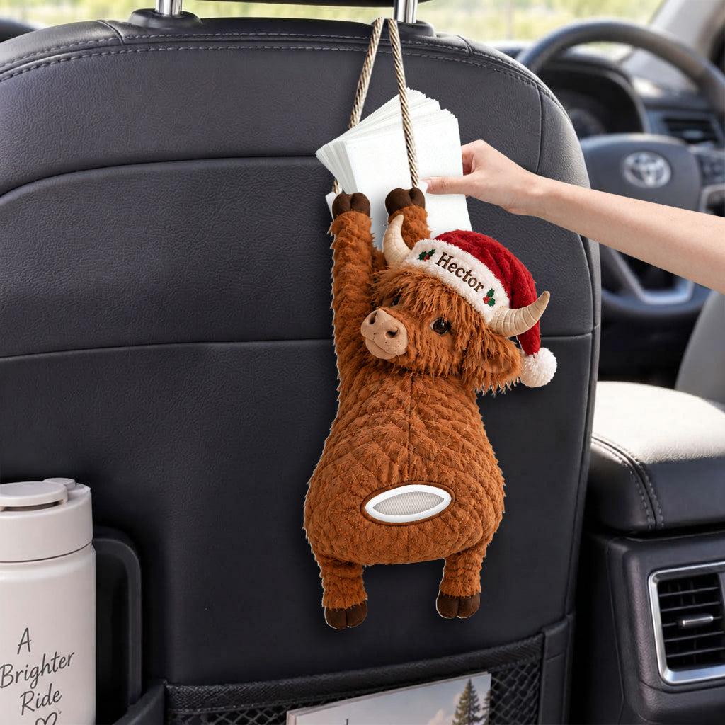 Christmas Highland Cow - Personalized Highland Cow Pull-Out Organizer