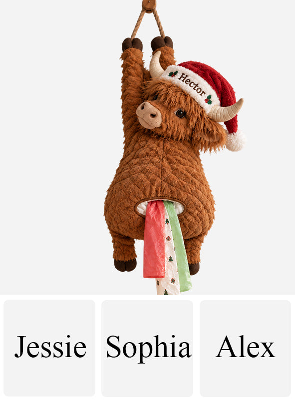 Christmas Highland Cow - Personalized Highland Cow Pull-Out Organizer