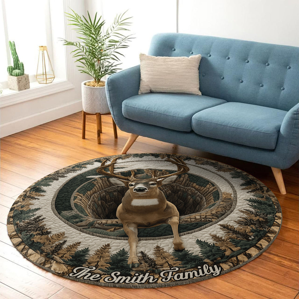 Passionné de chasse - Tapis rond de chasse personnalisé