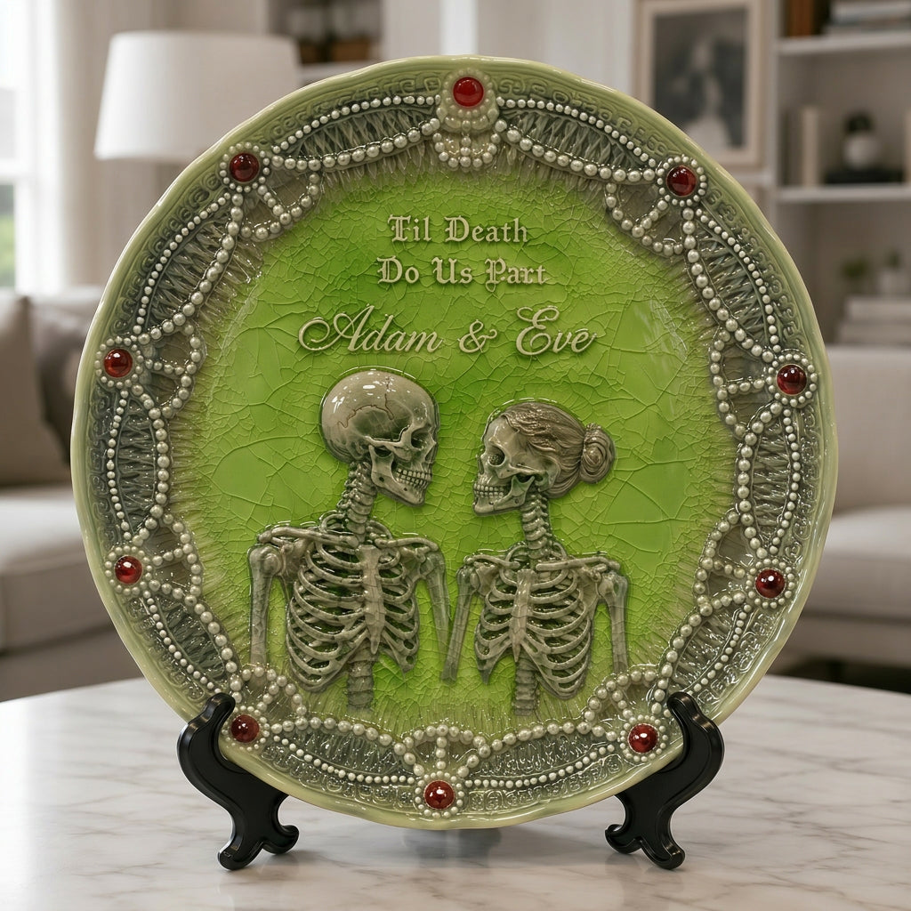 Til Death Do Us Part - Personalized Couple Ceramic Round Plate