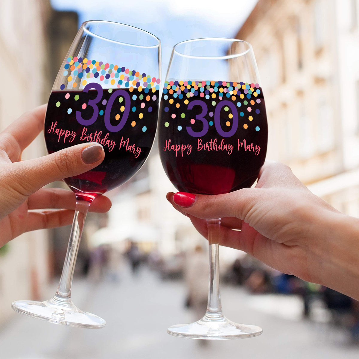 Happy Birthday - Personalized Birthday Wine Glass With Long Stem
