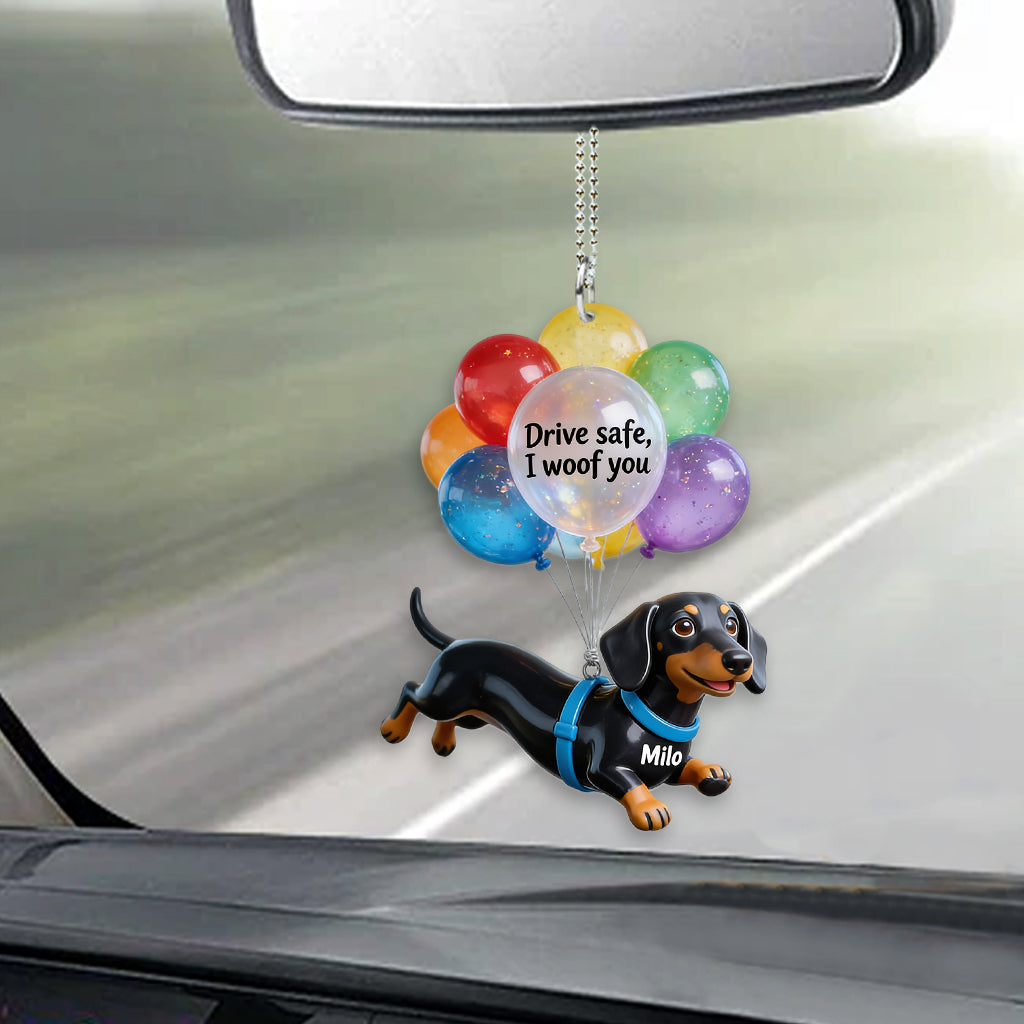 Fahre Sicher Ballon - Personalisierter Hund Transparenter Autoanhänger