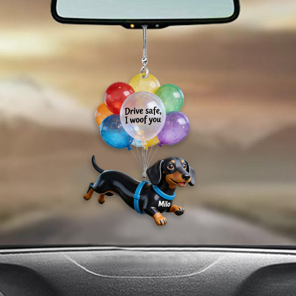 Fahre Sicher Ballon - Personalisierter Hund Transparenter Autoanhänger