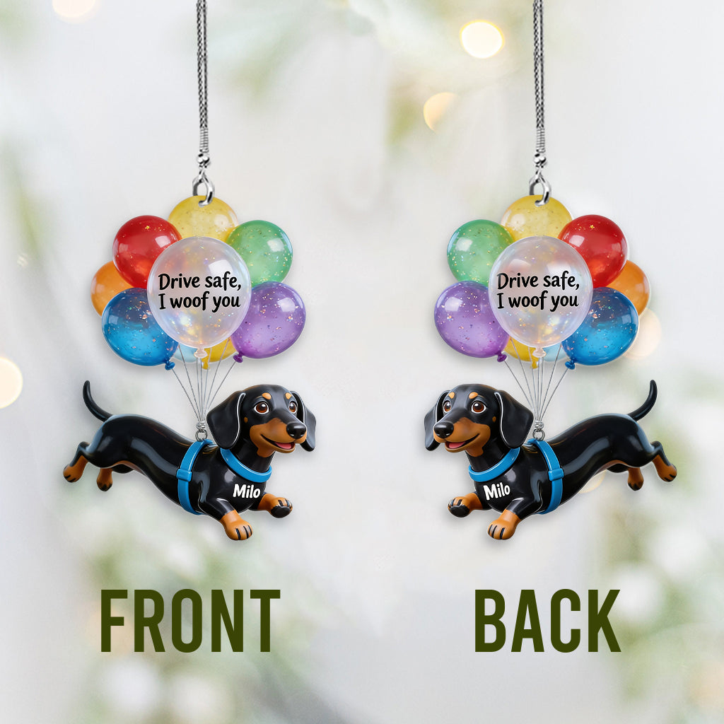 Fahre Sicher Ballon - Personalisierter Hund Transparenter Autoanhänger
