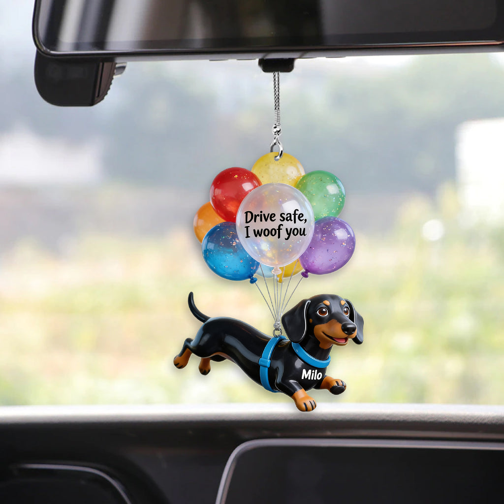 Fahre Sicher Ballon - Personalisierter Hund Transparenter Autoanhänger