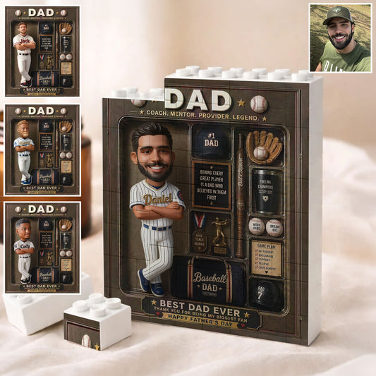 Bester Papa Aller Zeiten - Personalisierte Baseball-förmige Bauklötze