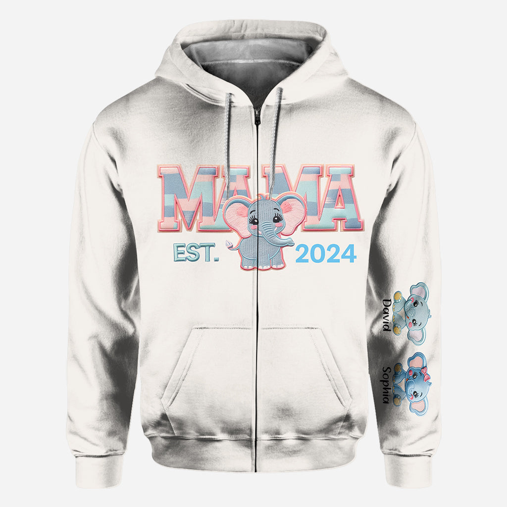 Mama Elephant - Personalized Mother All Over Shirt