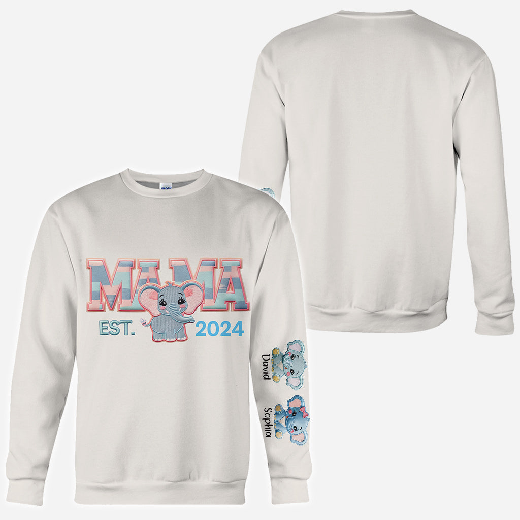 Mama Elephant - Personalized Mother All Over Shirt