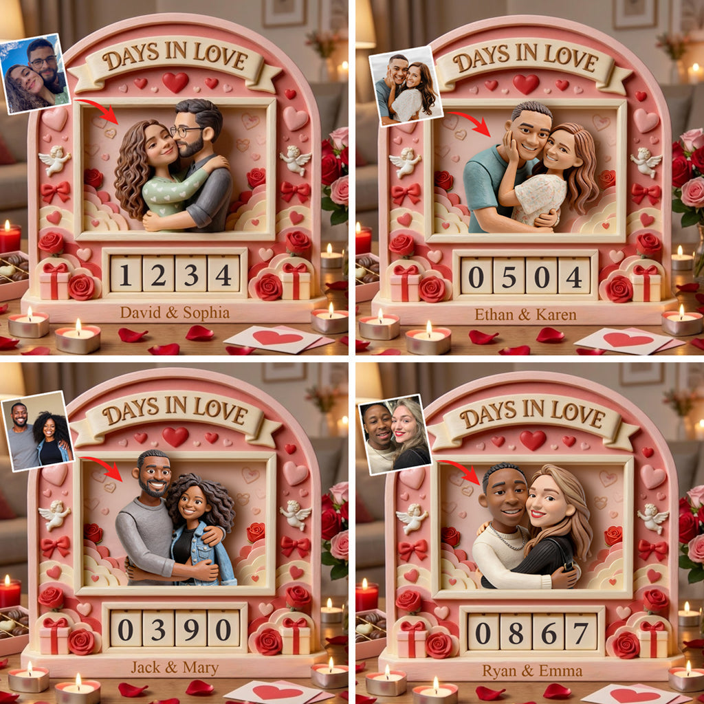 Jours d'amour - Plaque interchangeable personnalisée pour couple