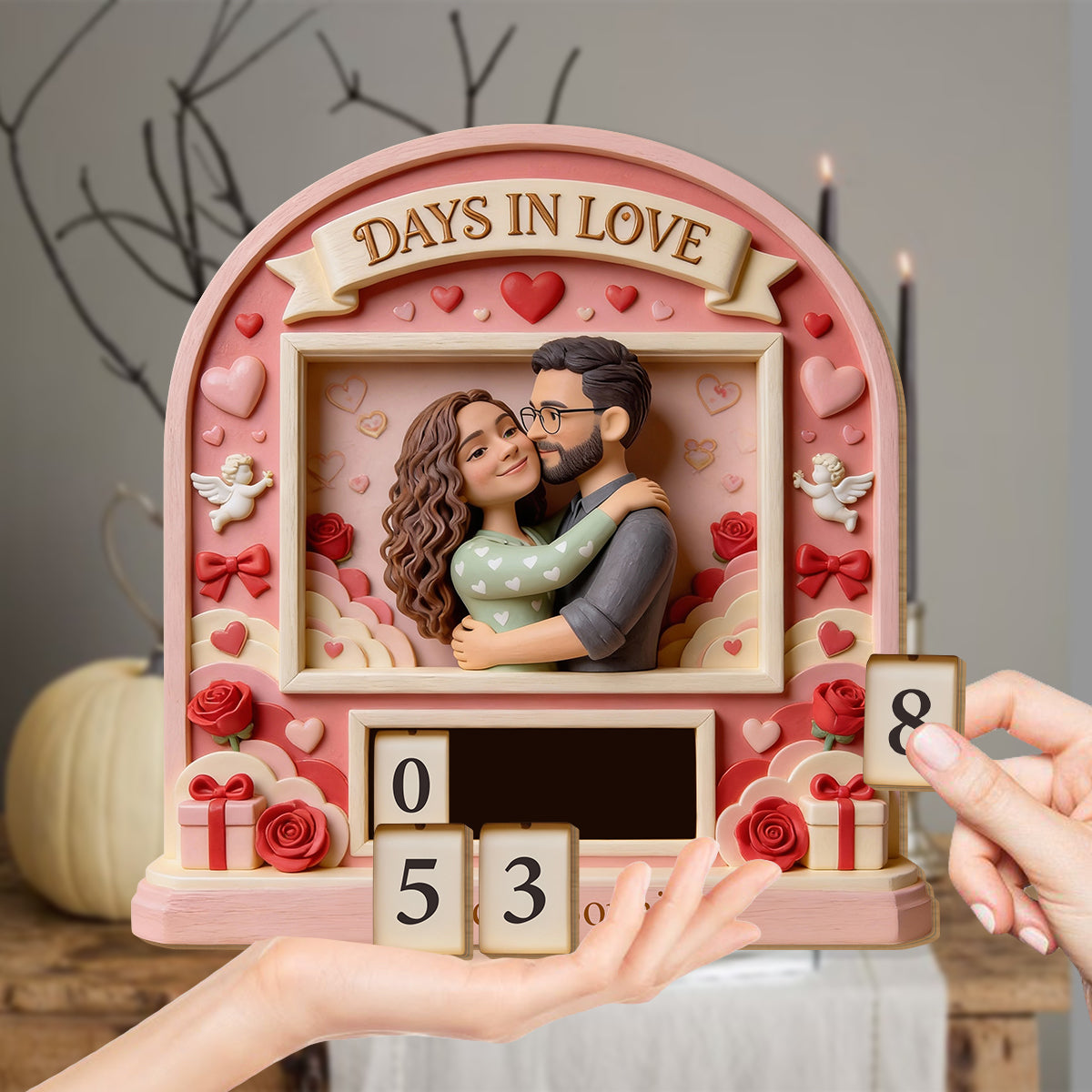 Jours d'amour - Plaque interchangeable personnalisée pour couple