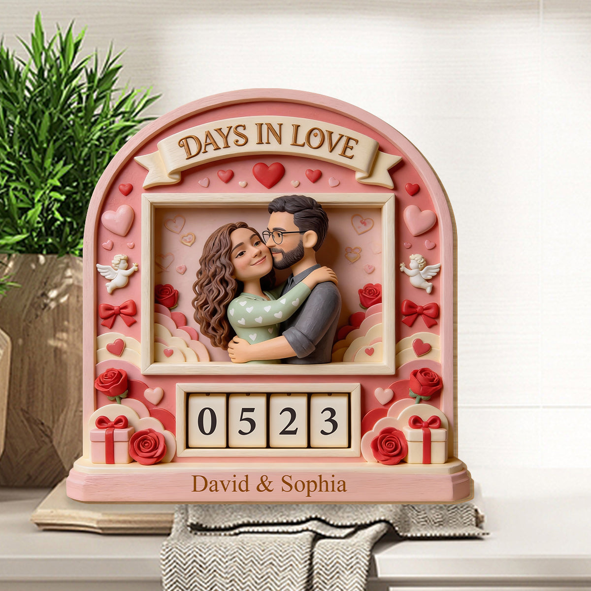Jours d'amour - Plaque interchangeable personnalisée pour couple