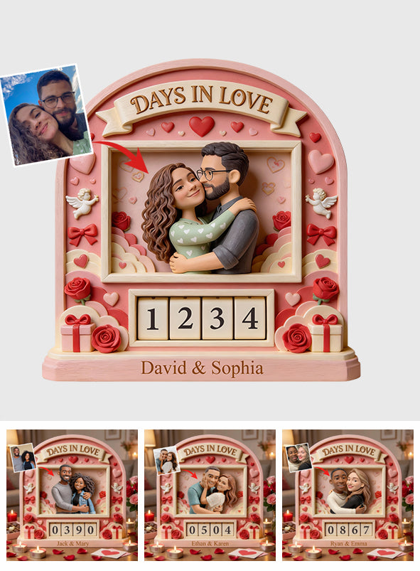 Jours d'amour - Plaque interchangeable personnalisée pour couple