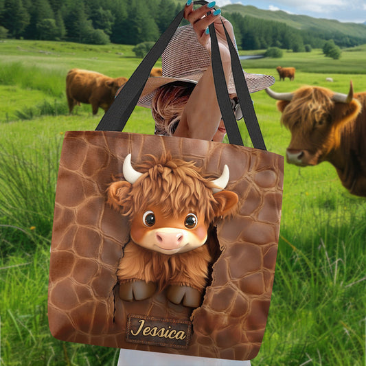 Love Highland Cows - Personalized Highland Cow Tote Bag