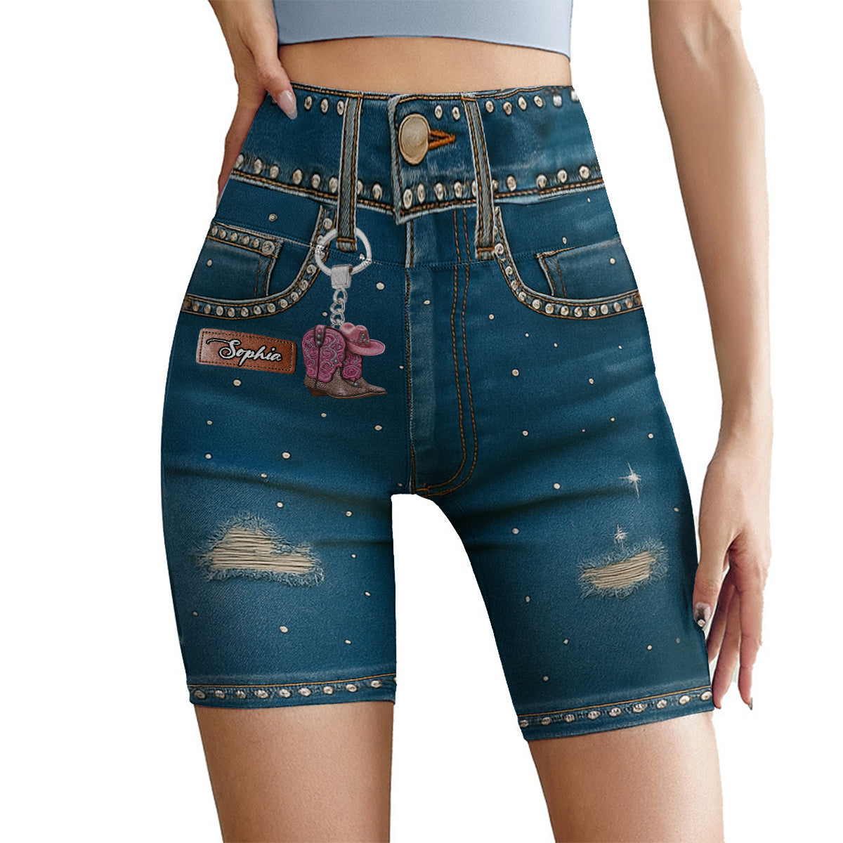 Cowgirl Era – Personalisierte Cowgirl-Radlerhosen mit hohem Bund