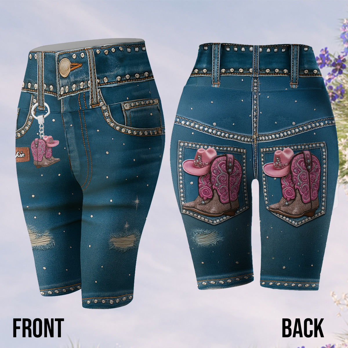 Cowgirl Era – Personalisierte Cowgirl-Radlerhosen mit hohem Bund