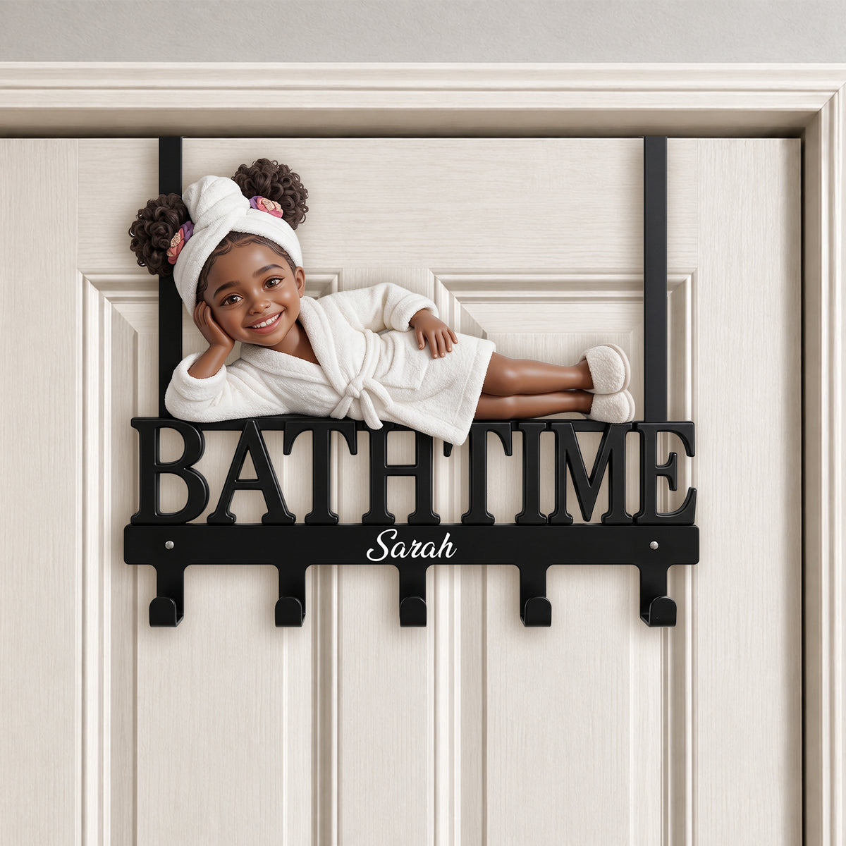 It's Bath Time - Personalized Kid Metal Door Hooks
