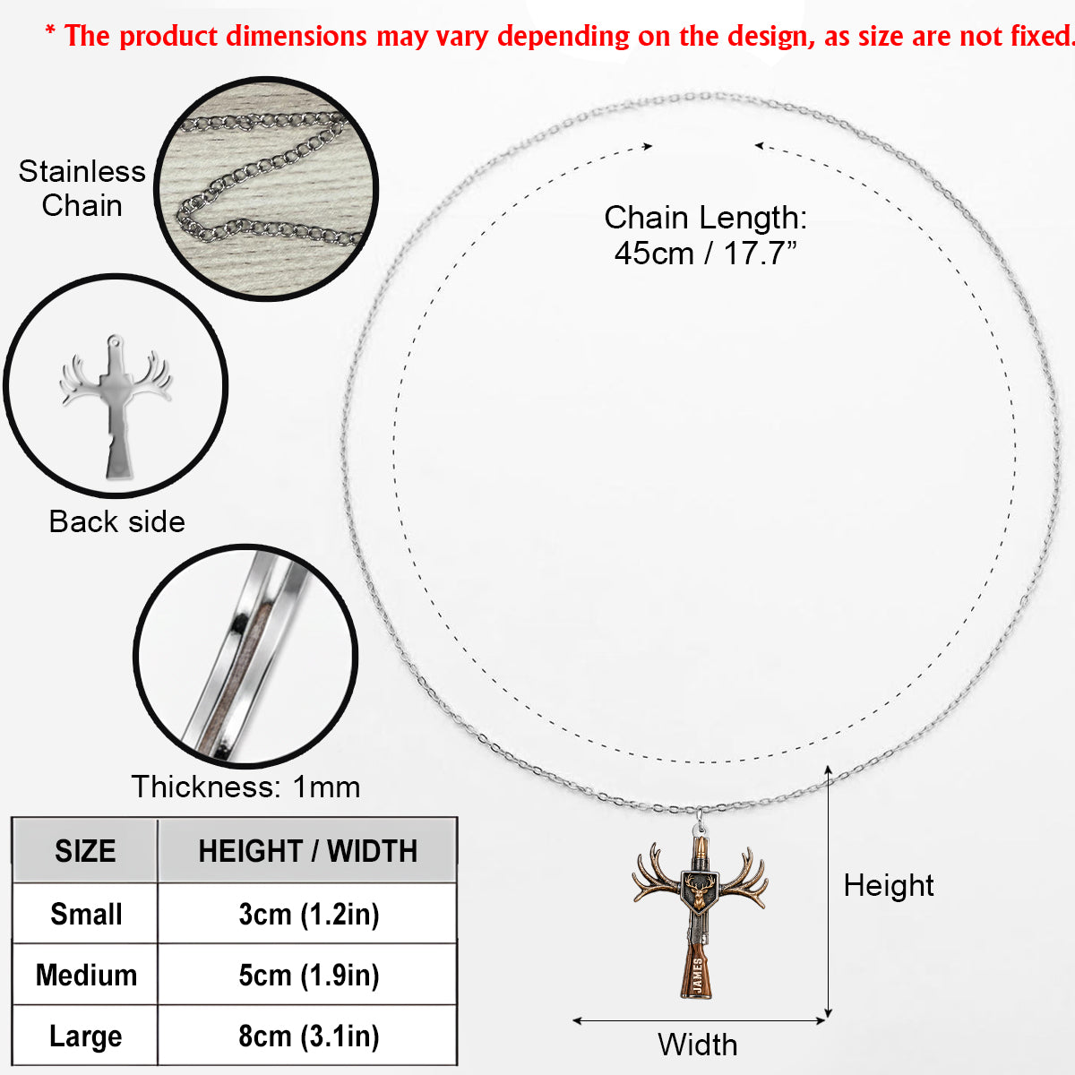 God Made A Hunter - Personalized Hunting Shaped Metal Pendant Necklace