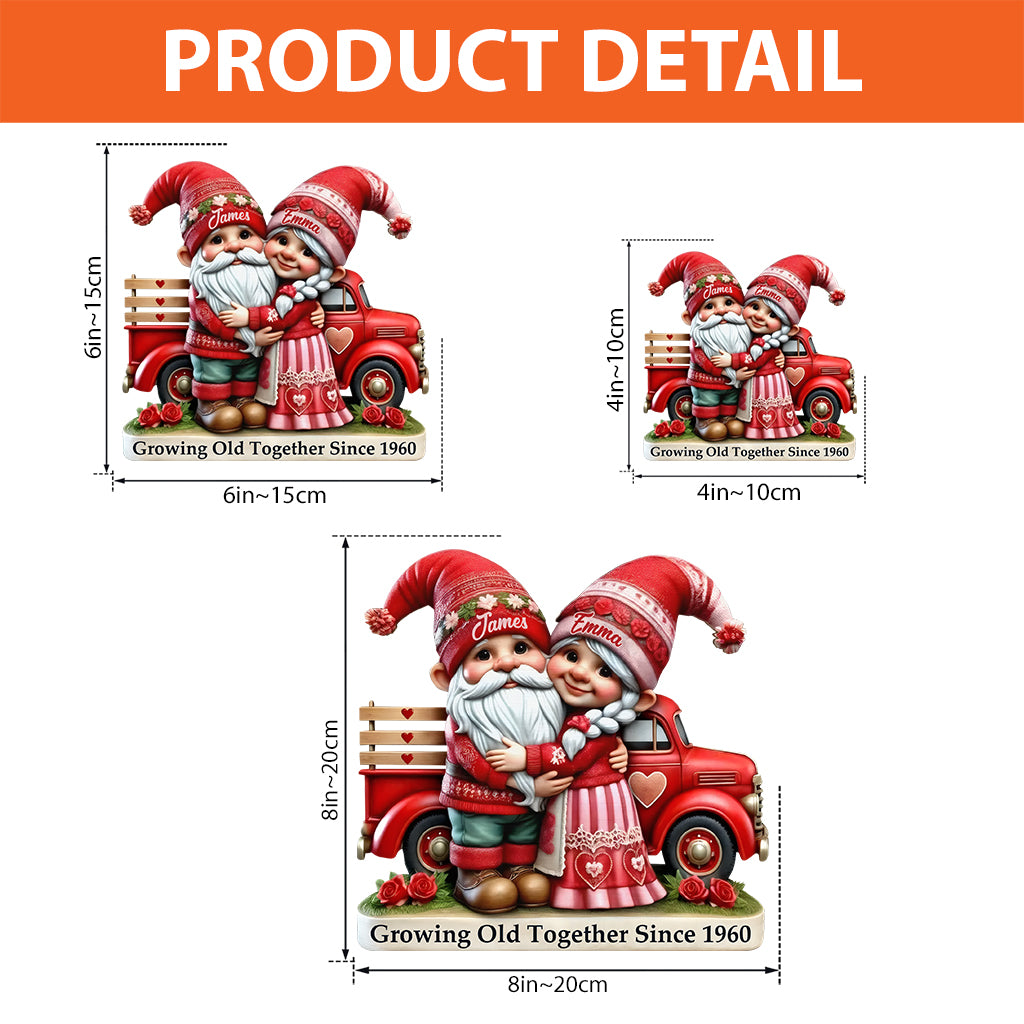 Gnome Couple Truck - Personalized Couple Custom Shaped Acrylic Plaque