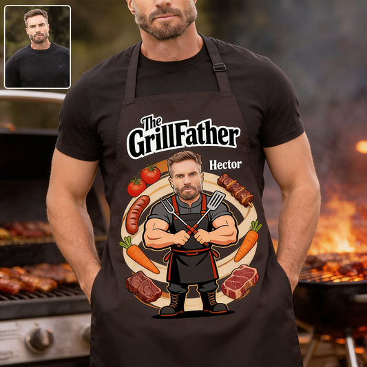 Le Grillfather - Tablier Personnalisé pour Papa
