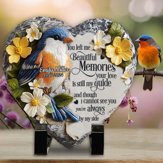 Beautiful Memories - Personalized Memorial Heart Shaped Stone