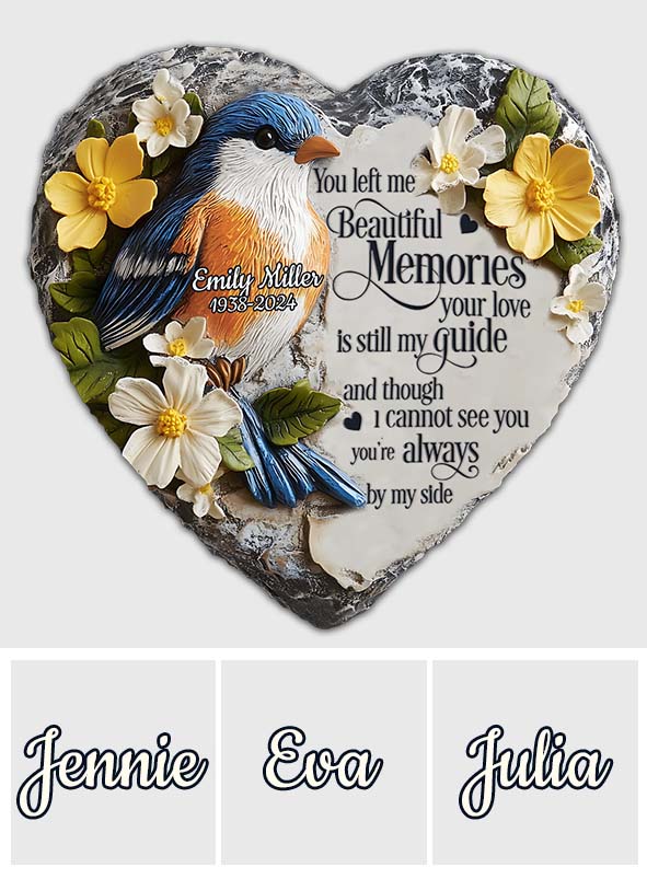 Beautiful Memories - Personalized Memorial Heart Shaped Stone