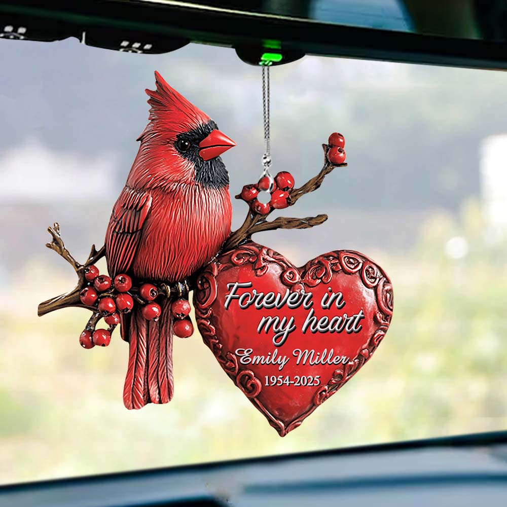Forever In My Heart - Personalized Memorial Car Ornament