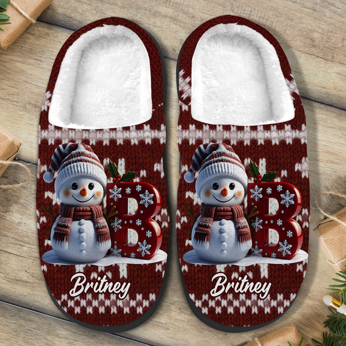 Frohe Weihnachten – Personalisierte Familienpantoffeln