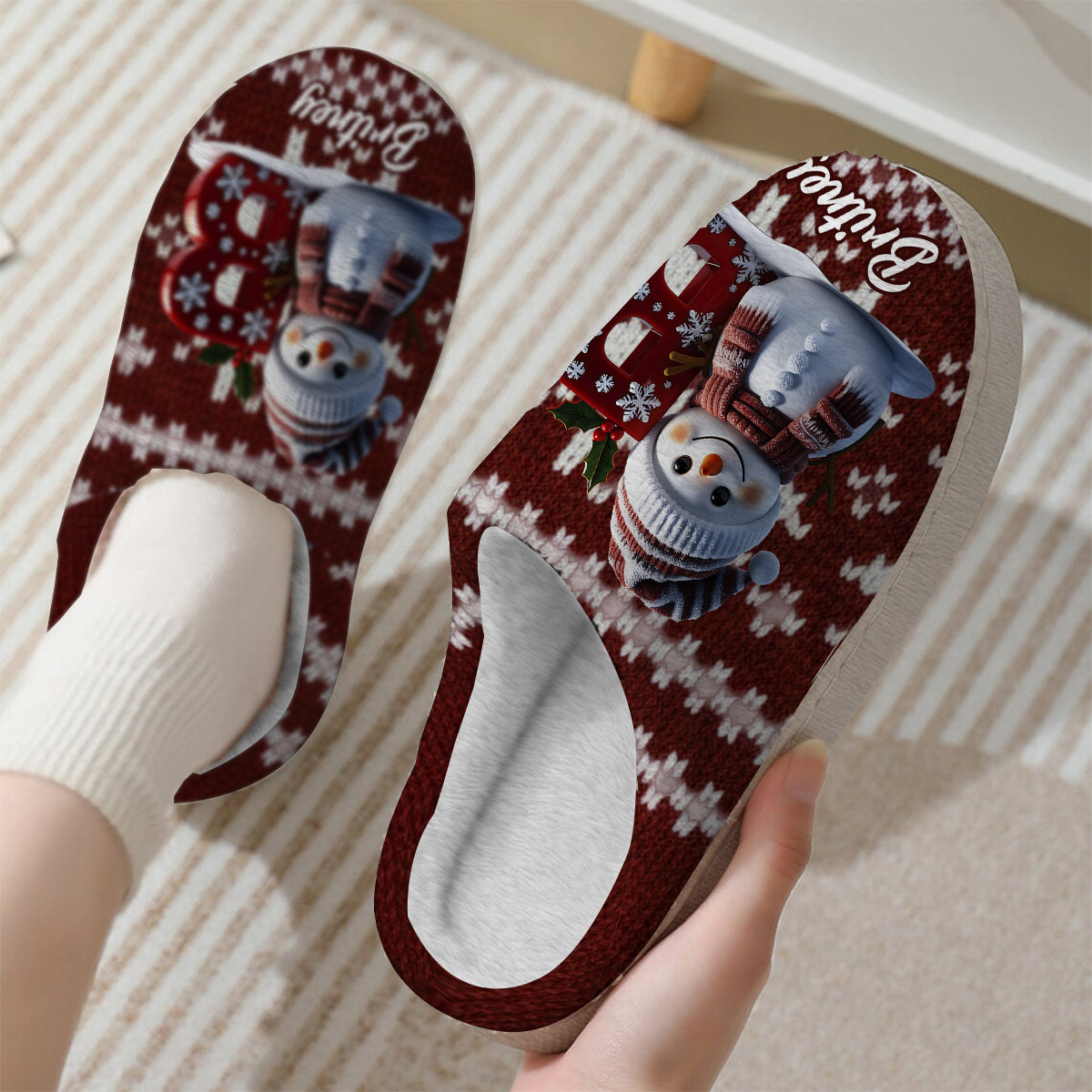 Frohe Weihnachten – Personalisierte Familienpantoffeln