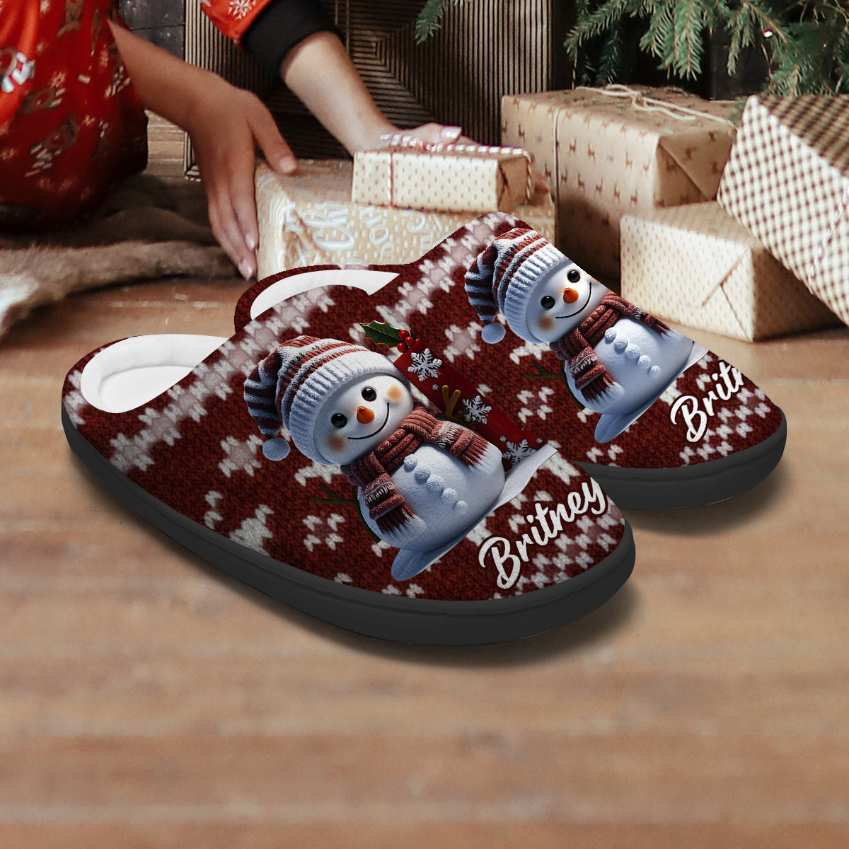 Frohe Weihnachten – Personalisierte Familienpantoffeln