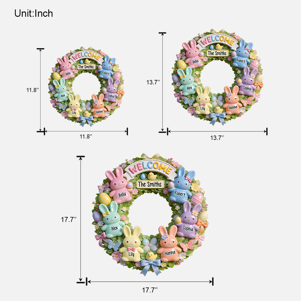 Easter Family - Personalized Family Custom Shaped Wood Sign