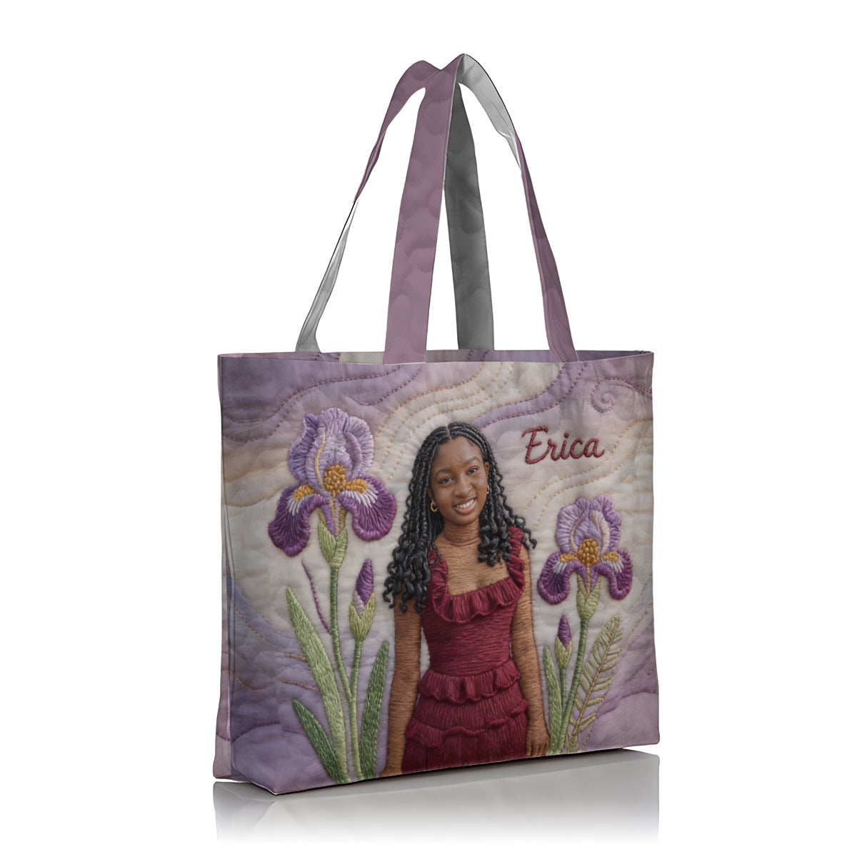 Custom Any Photo Birth Flower - Personalized Self Love Quilted Tote Bag
