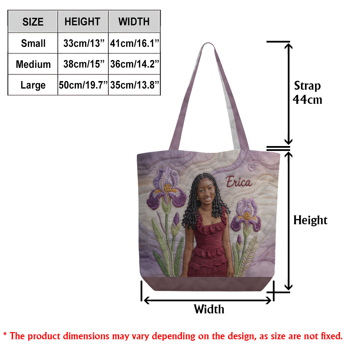 Custom Any Photo Birth Flower - Personalized Self Love Quilted Tote Bag