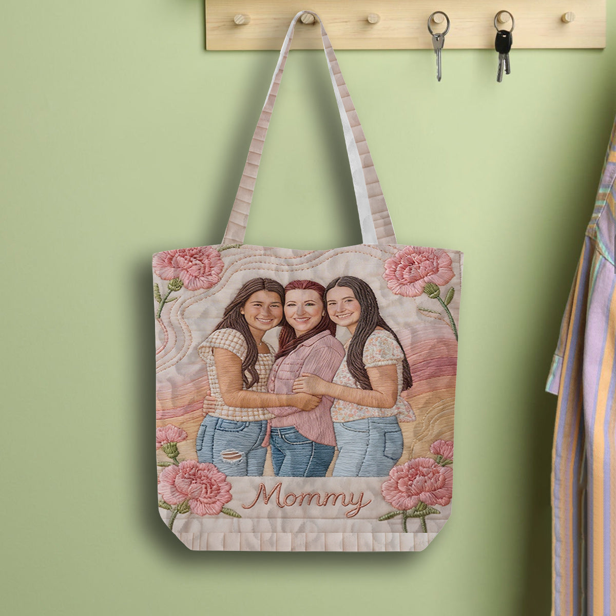 Custom Any Photo Perfect Gift For Mom, Grandma - Personalized Mother Quilted Tote Bag