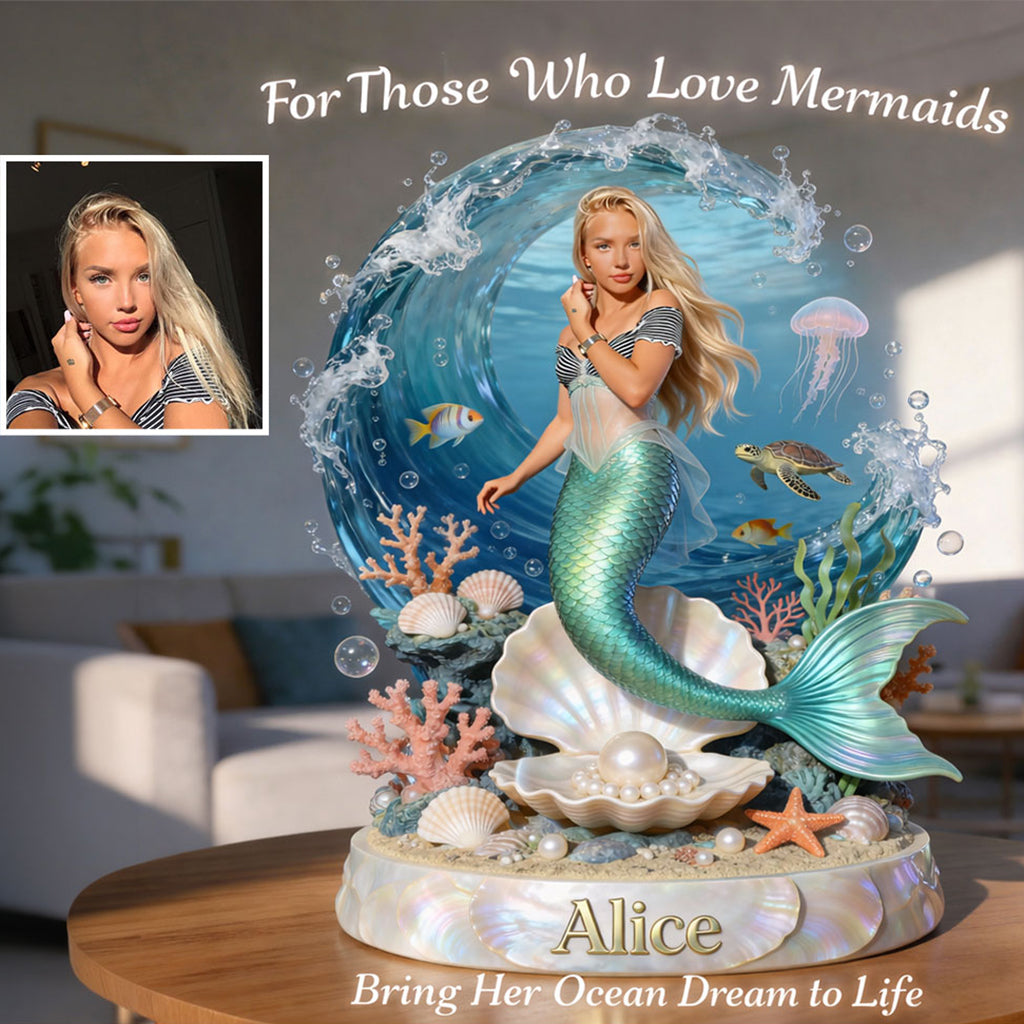 Mermaid Princess - Personalized Mermaid Custom Shaped Acrylic Plaque