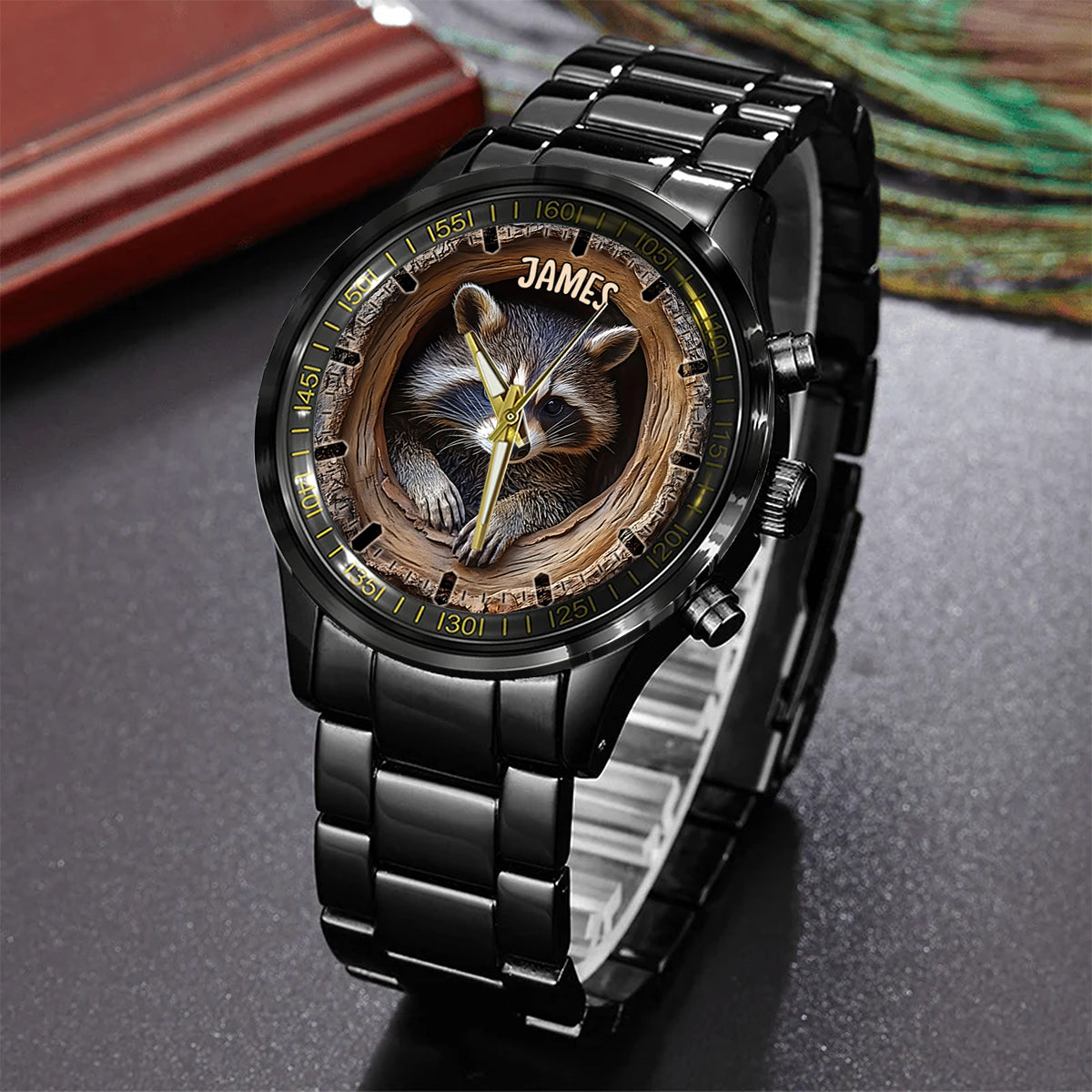Adorable raton laveur - Montre-bracelet personnalisée raton laveur
