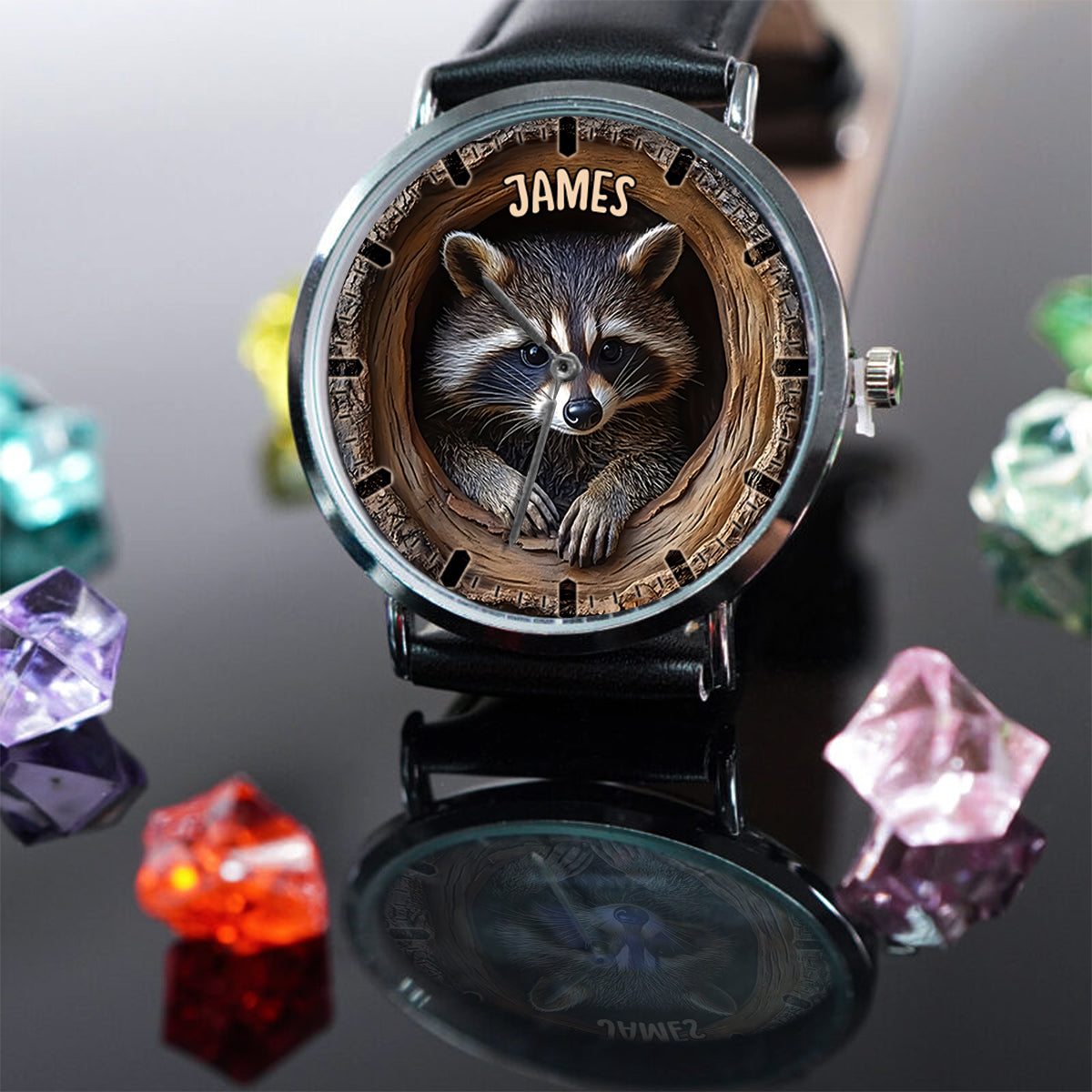 Adorable raton laveur - Montre-bracelet personnalisée raton laveur
